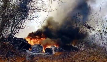 Fire engulfs industrial waste in Sanguem, triggers alarm