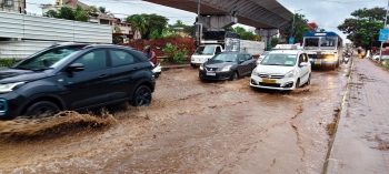 Poor drainage at Porvorim  flyover work lay exposed