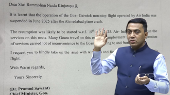 ﻿Goa CM writes to Centre over suspension of Goa-Gatwick Air India flight