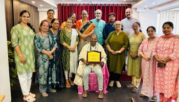 ﻿Prof Fulari felicitated by Bardez Konkani Asmitai Kendra