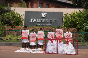 Protest targets Marriott over cage-free egg commitment