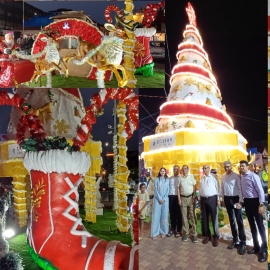 Margao lights up with festive Christmas tree