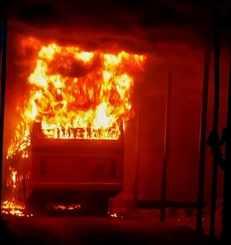 School bus goes up in flames in Canacona