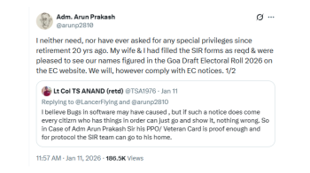 Former Navy Chief, 1971 War Hero gets ECI notice under SIR