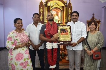 Int'l kickboxer Denver Crasto honoured in Margao