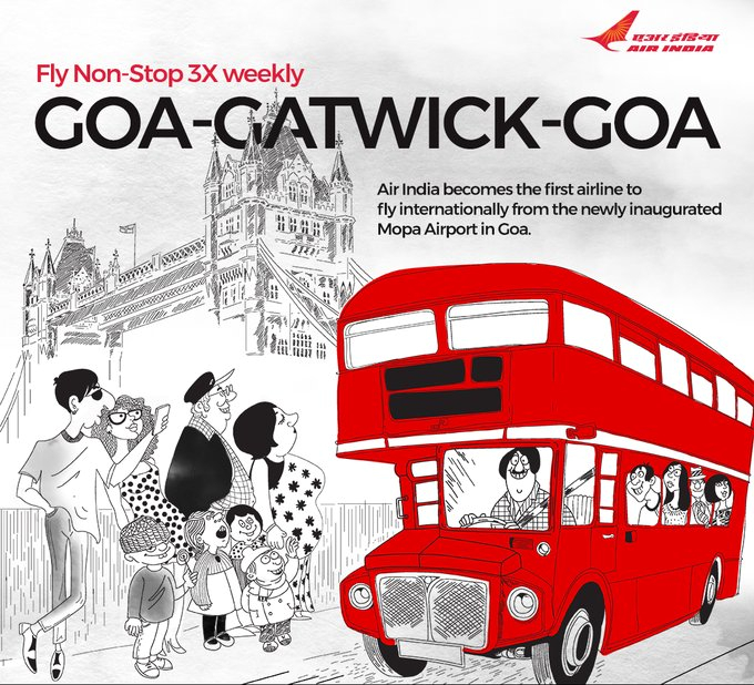 ﻿Air India launches Gatwick  to Mopa flights from July 21