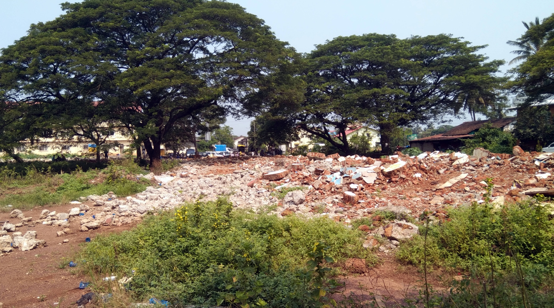 Two months on, construction debris at Porvorim old market yet to be cleared