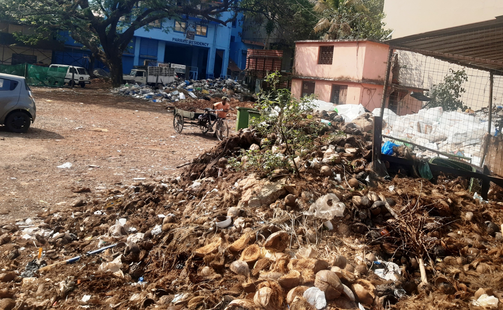 The Goan EveryDay MMC struggling to clear coconut waste; mound taking
