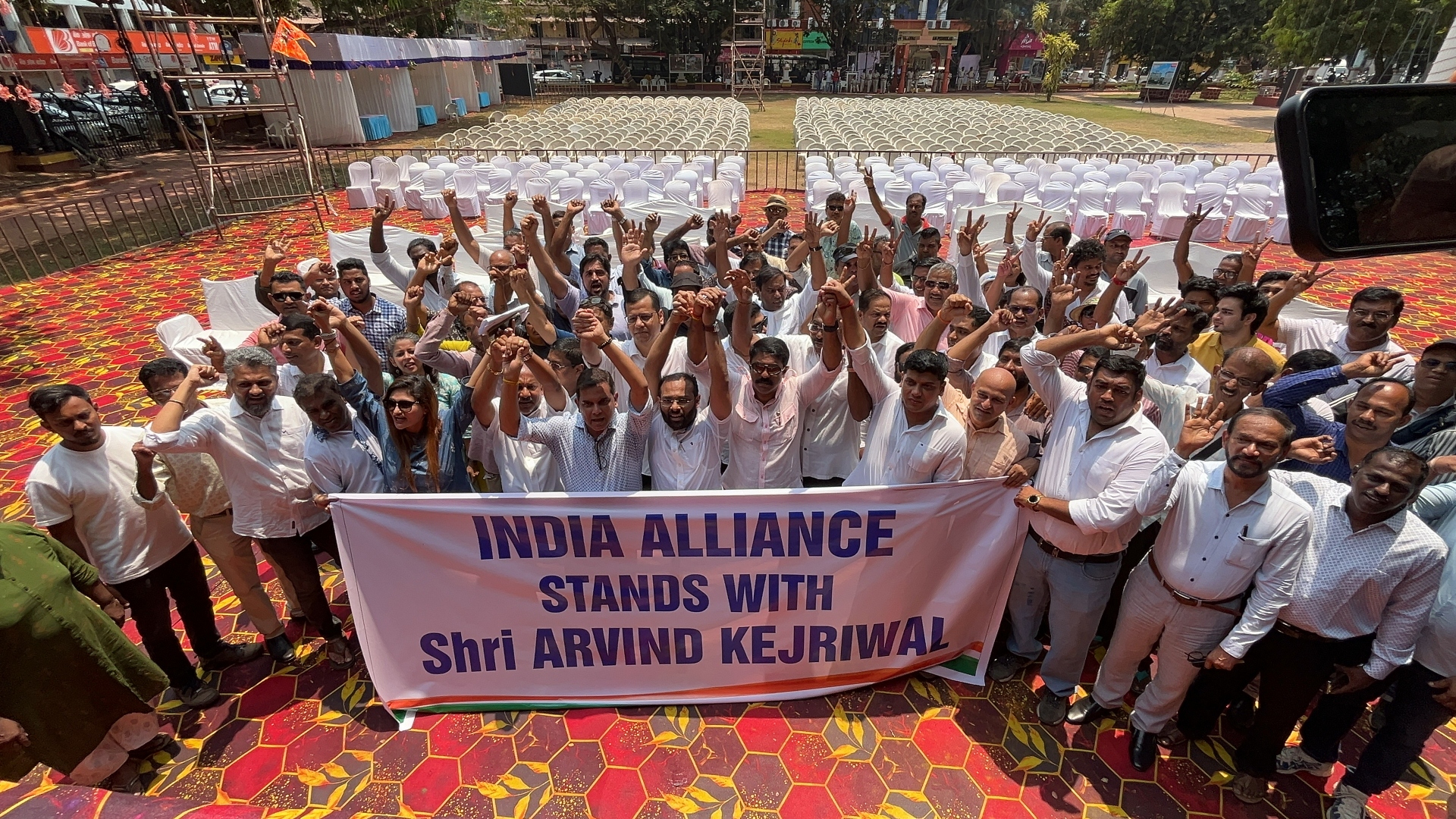 INDIA bloc hits ground with protest in Panaji over Kejriwal’s arrest