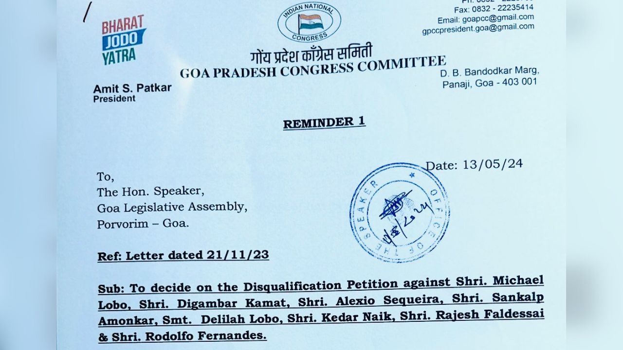﻿GPCC urges Goa speaker to decide on disqualification petitions against defected MLAs