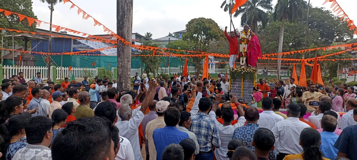 Shivaji statue installed   at Sanguem’s Nehru Park