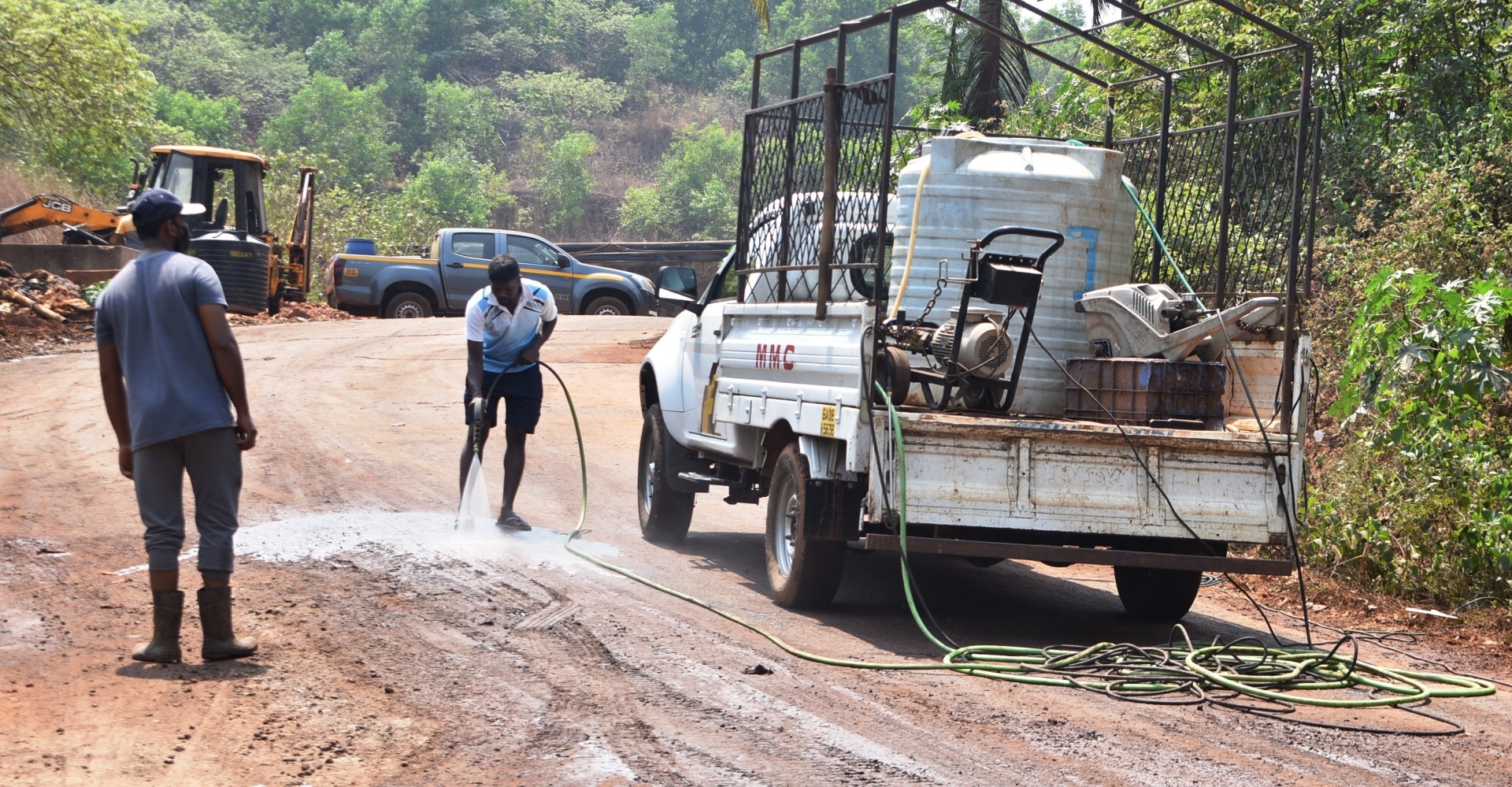 ﻿Slippery Sonsodo road washed as preventive measure