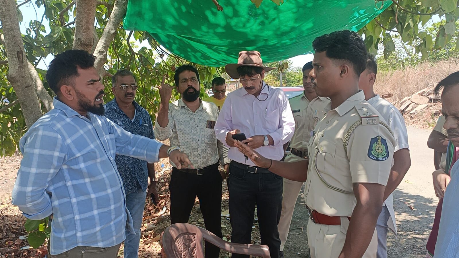 Tension near Dabolim airport  over illegal hill cutting work