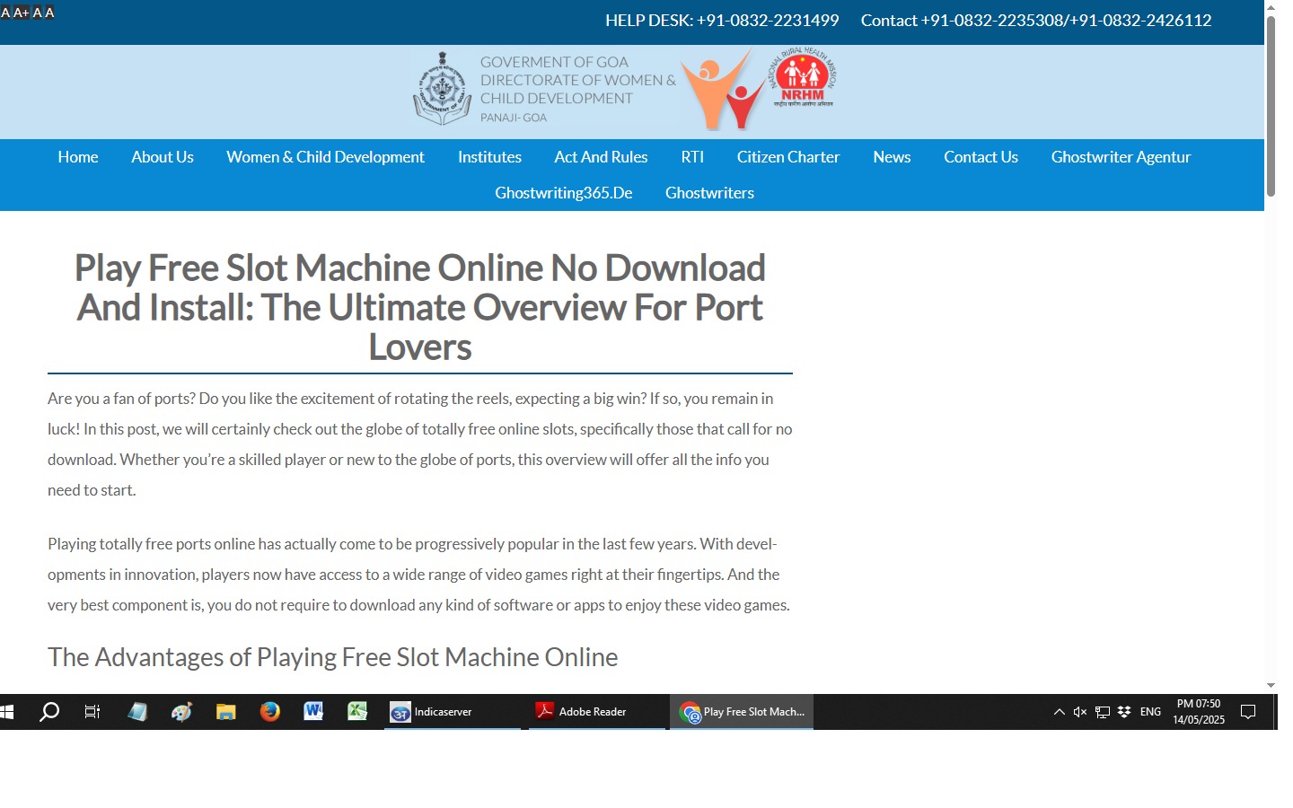 Casino gambling adverts pop up on govt website
