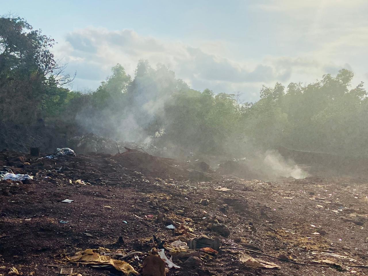 Locals panic as fire reignites   at quarry dump in Chanimol