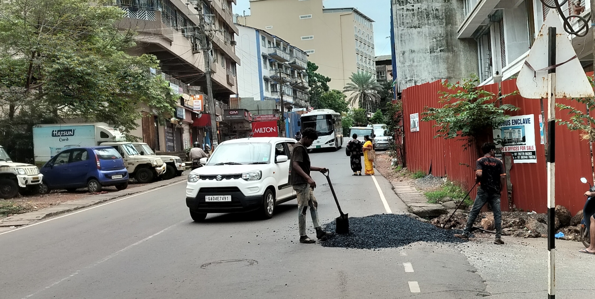 Four-month-old road depression repaired