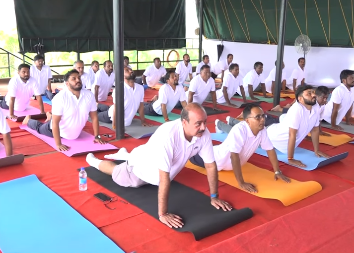 ﻿Fomento Resources celebrates   Int'l Yoga Day at Kuddegal