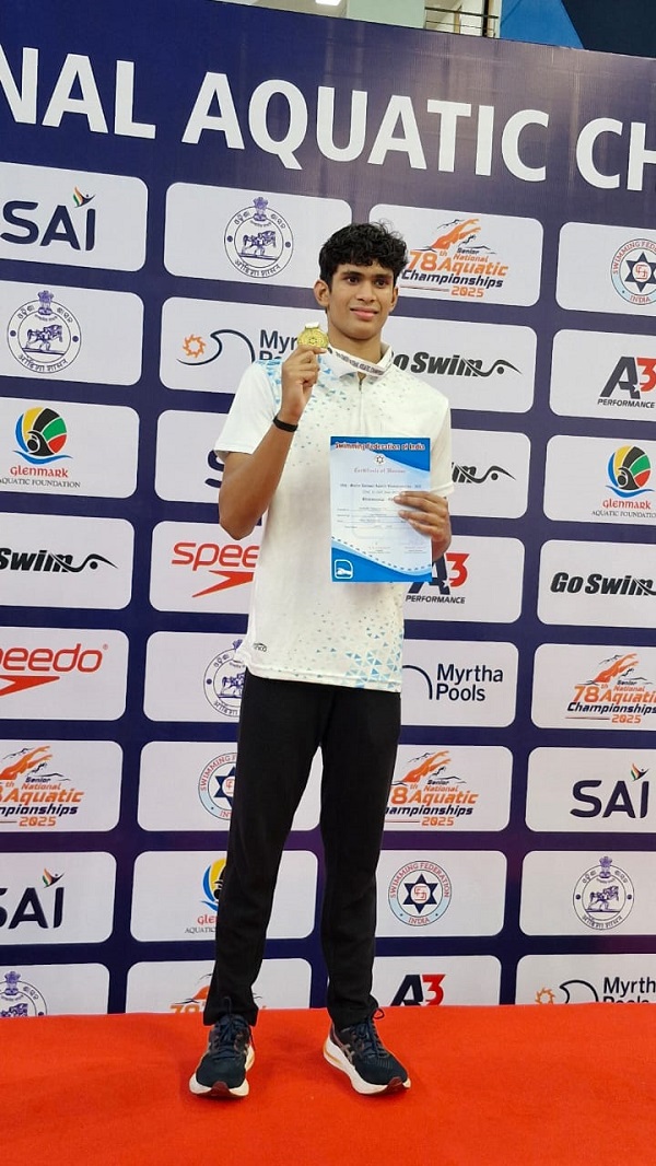 ﻿Fr Agnel's Rishab Das sets a new national record in swimming