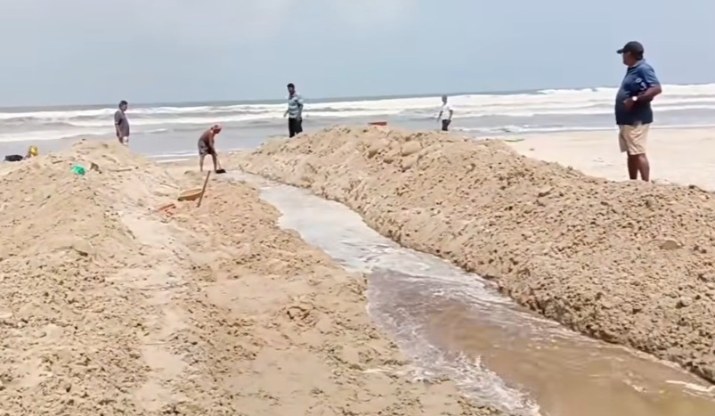 Relief for Betalbatim farmers as creek opened to drain seawater from fields