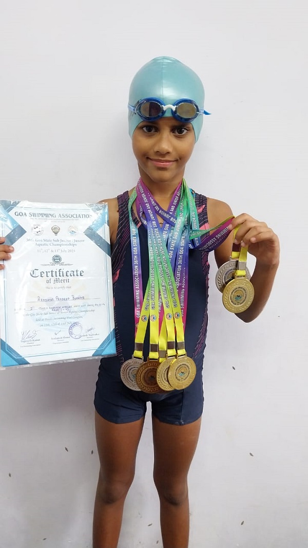 ﻿Aradhya Borkar bags 7 medals at State Aquatic Championship