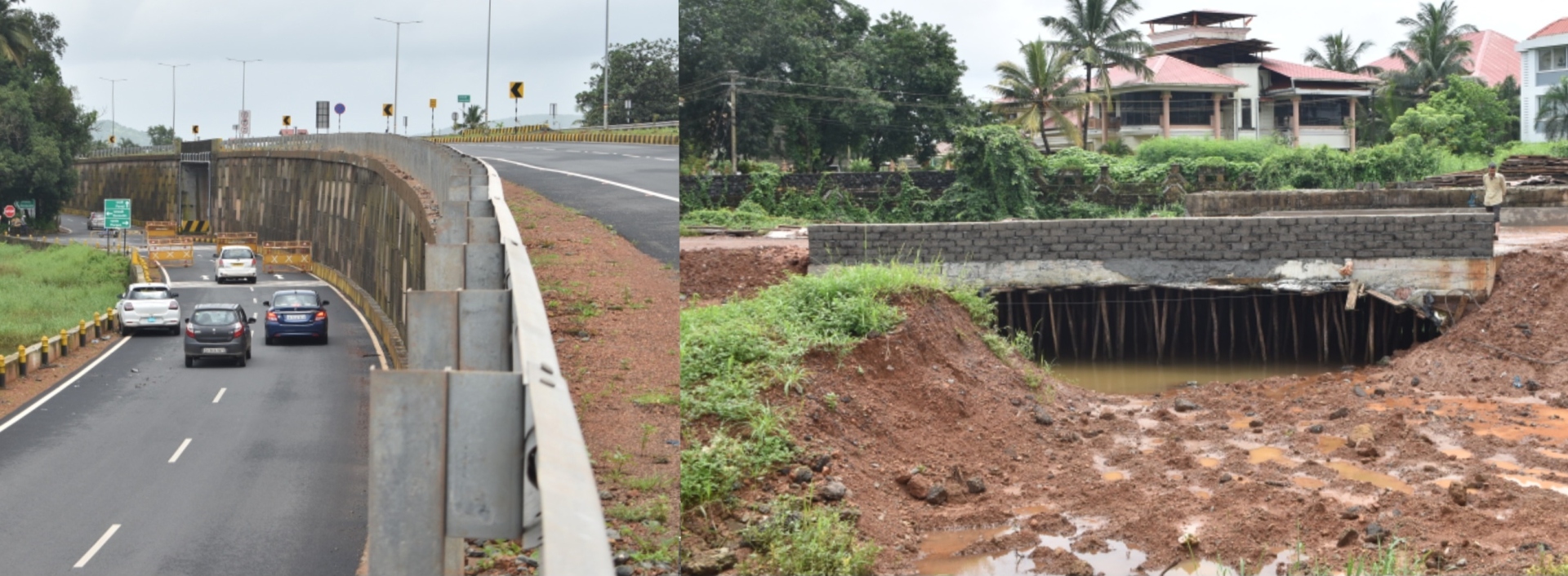 Bypass service roads  come in handy for   commuters to Margao