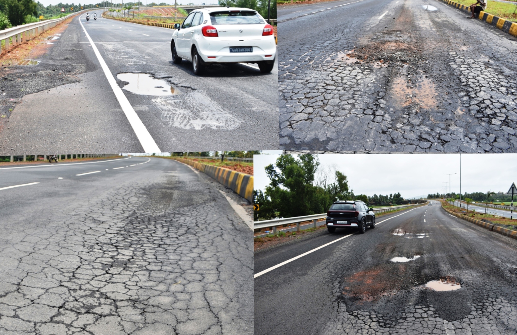 Cracks along Benaulim stretch of western   bypass road give motorists nightmares