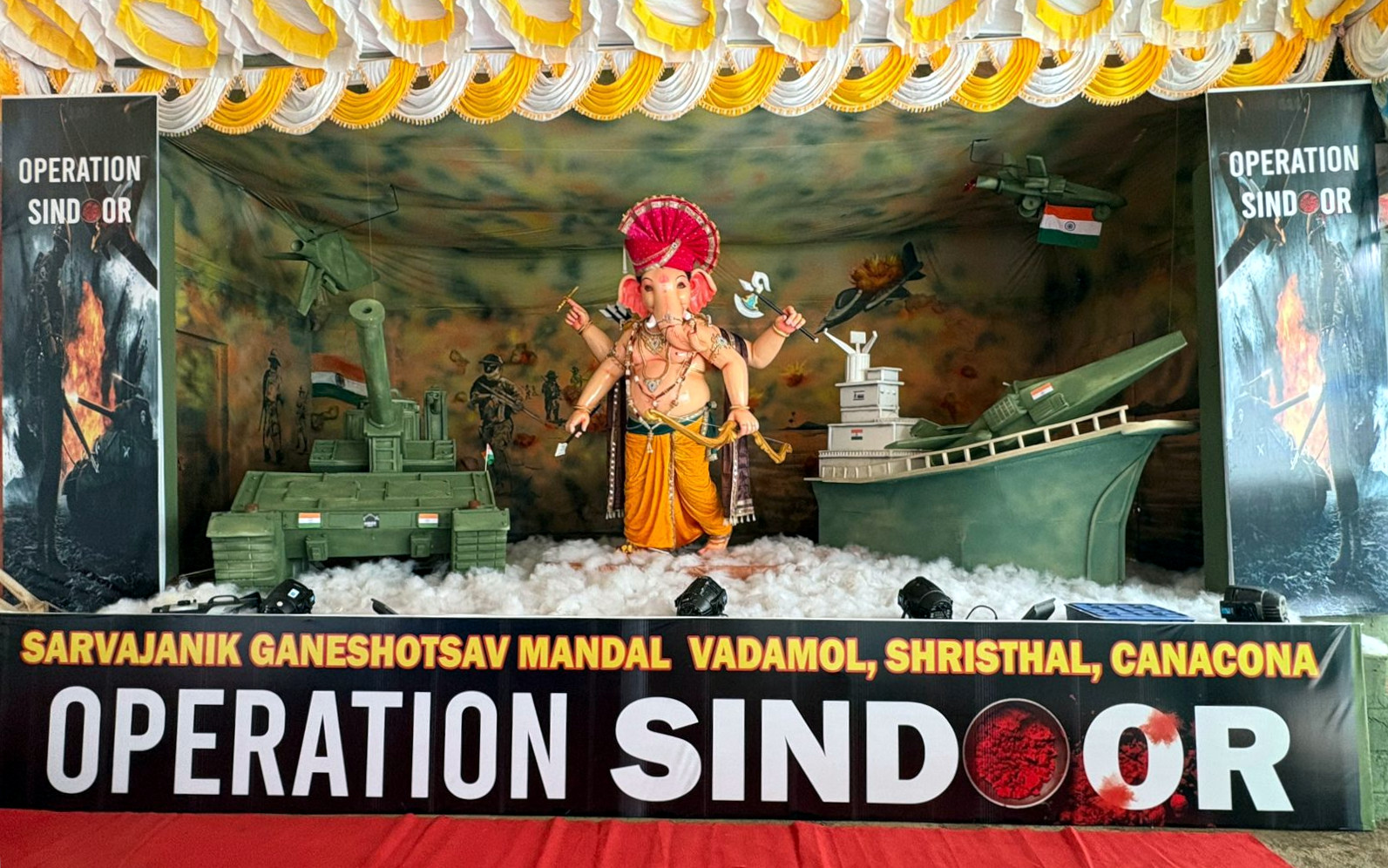 ‘Operation Sindoor’ theme marks Sarvajanik Ganesh in Shristhal