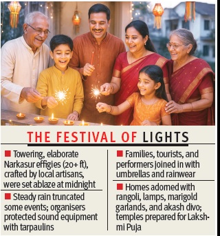 Rain fails to dampen Narkasur Dahan as Goa ushers in Diwali