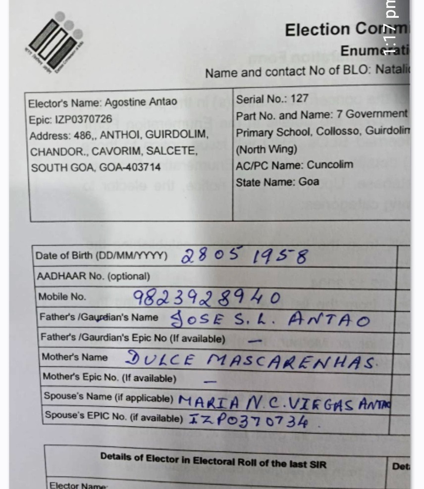 Address mismatch in SIR forms triggers uproar in Guirdolim