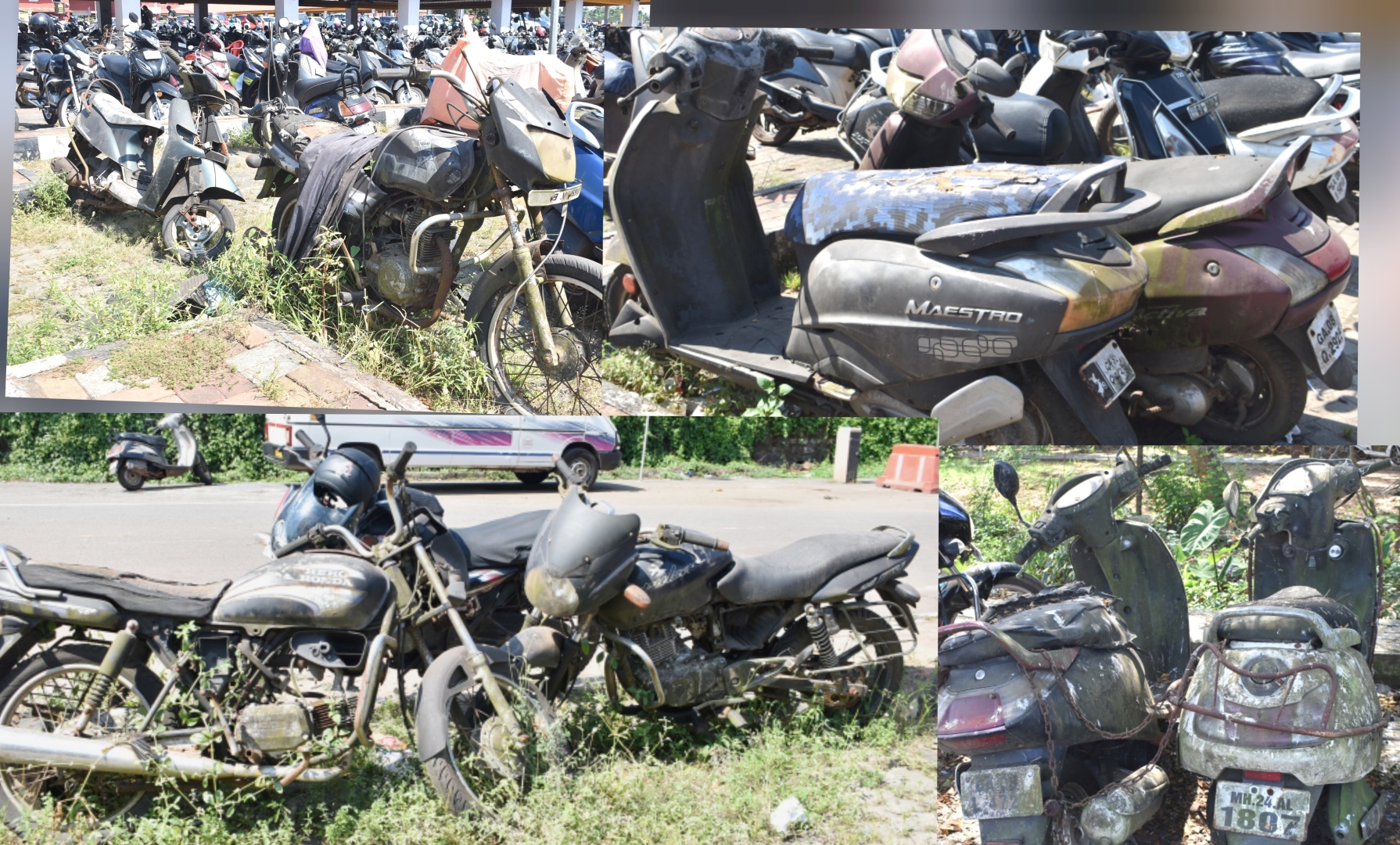 ﻿Abandoned two-wheelers choke Margao station parking