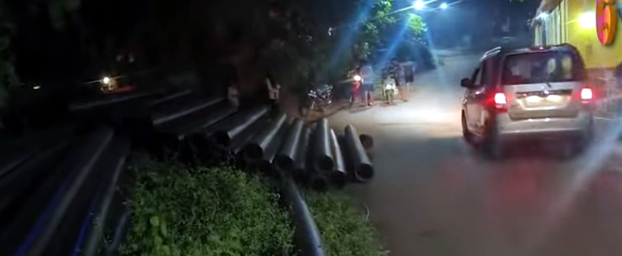 Unsecured pipes along Assagao   road trigger safety concerns