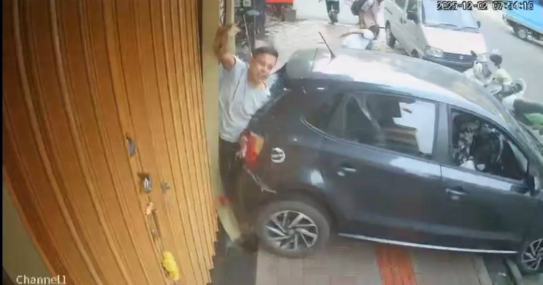 Pedestrian hit twice by driver reversing car on Panaji footpath dies