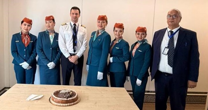 First flight from Tashkent arrives with 121 tourists