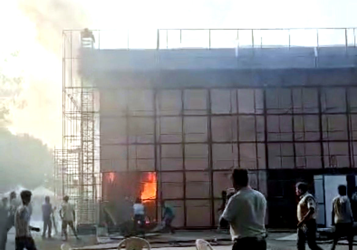 Serendipity stage erupts in flames during set up at KA