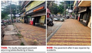 Vasco locals repair pavement at own cost after months of inaction