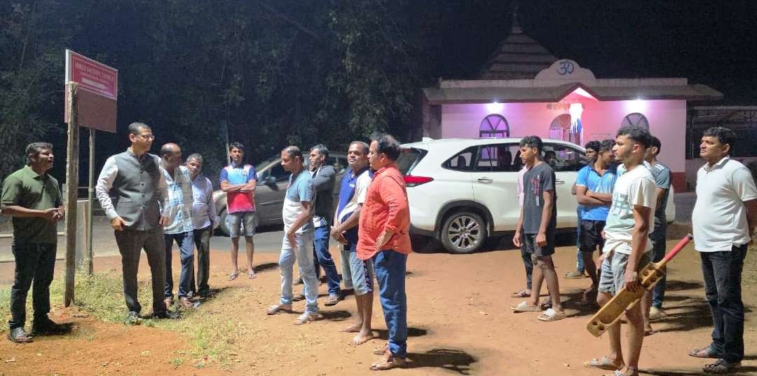 6-arm high mast installed at Satidevi Temple, Ambaulim