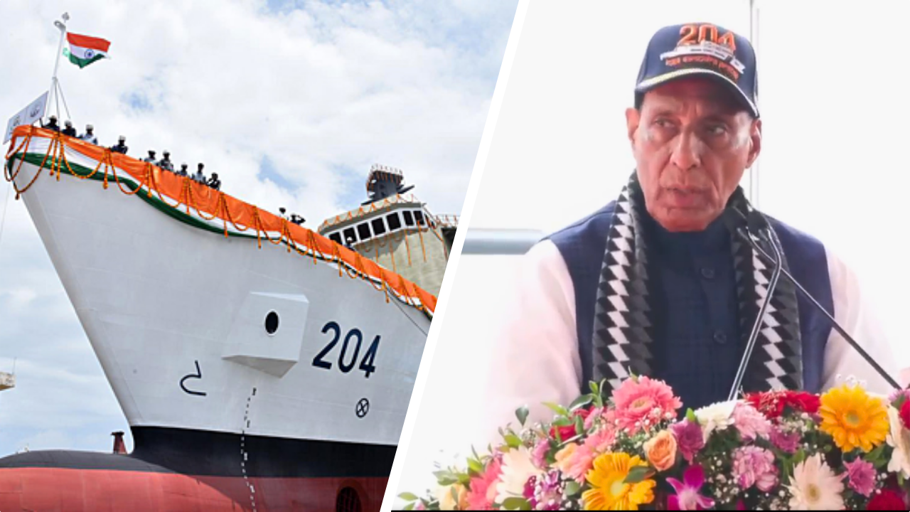 Defence Minister Rajnath Singh commissions ICGS Samudra Pratap at Goa Shipyard