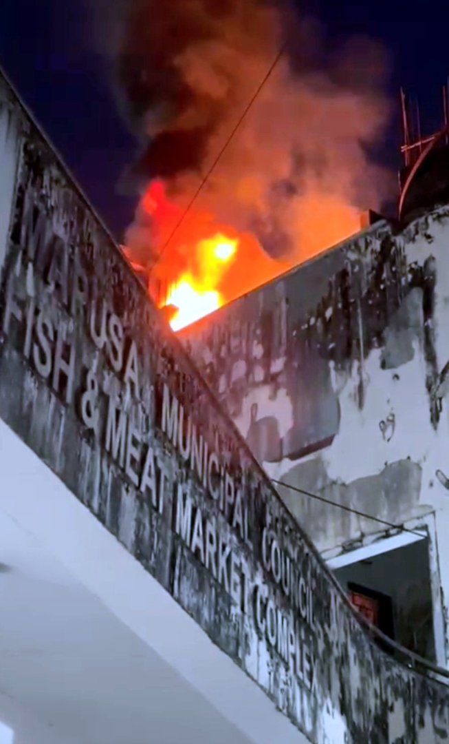Second fire incident in Mapusa, fish market rooftop tanks gutted