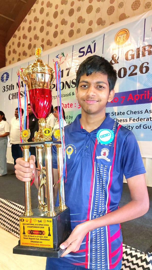 IM Ethan Vaz wins silver at Nat U-17 Chess C'ship