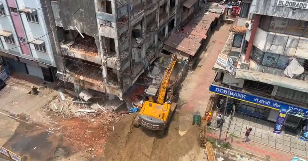 CCP carries demolition of unsafe old Panaji market building