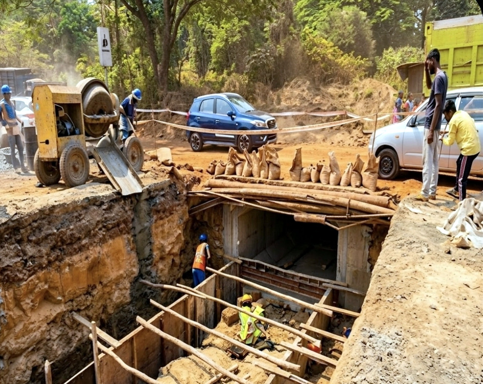 Curchorem locals flag safety lapses in roadworks
