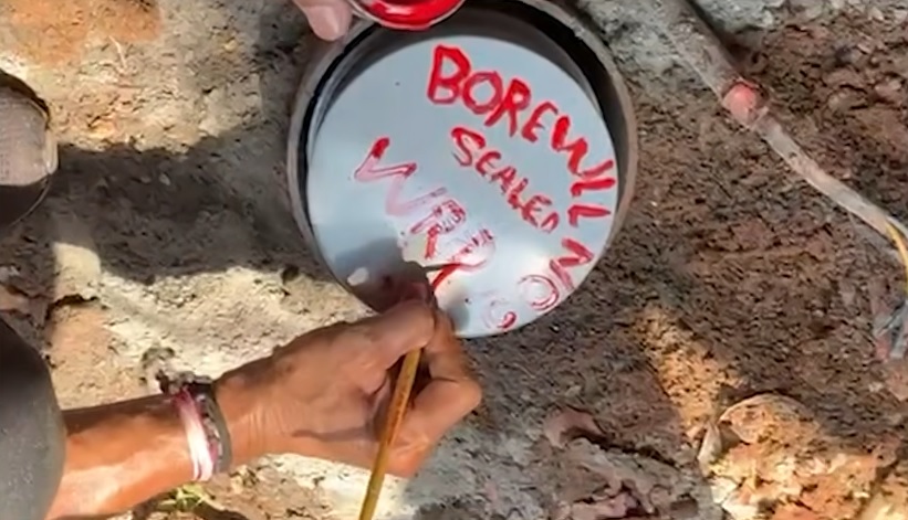 WRD seals illegal borewells in Chimbel amid resistance