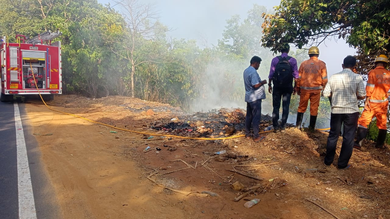 Garbage dump fire in Chorla Ghat damages forest area