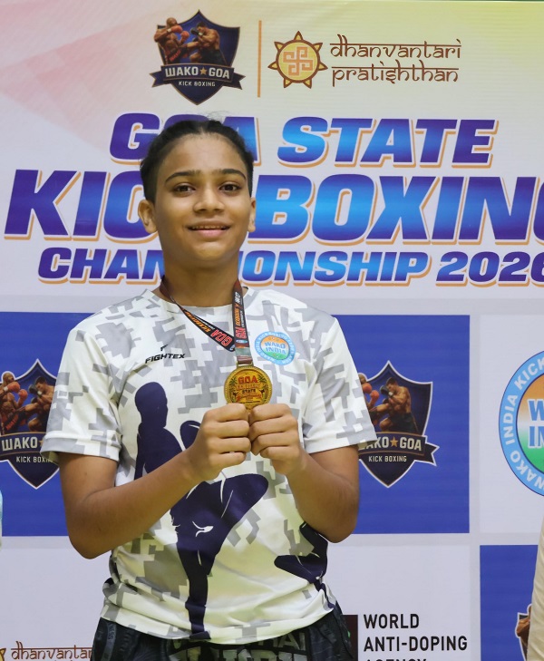 Erica strikes gold at WAKO Goa State C'ship 2026