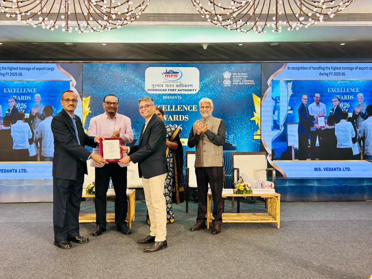 Vedanta Iron and Steel Limited feted by MPA for highest export cargo handling