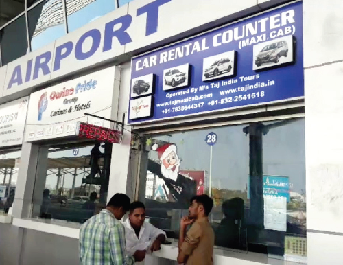 Taximen irked over rent-a-cab’s prepaid sign at Dabolim Airport