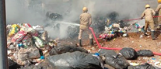 Fire engulfs dry waste baling site of Benaulim panchayat