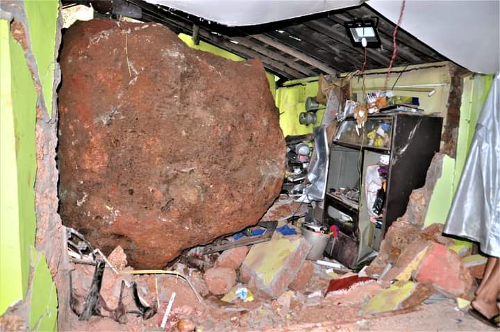 Woman killed, son escapes as boulder lands on Vasco house