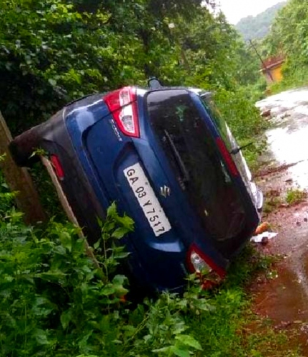 ﻿Abhijat Parrikar has lucky   escape in road mishap