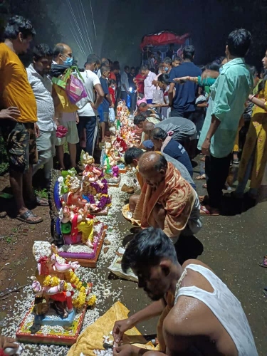 Enthusiasm marks Ganpati   visarjan in Sattari